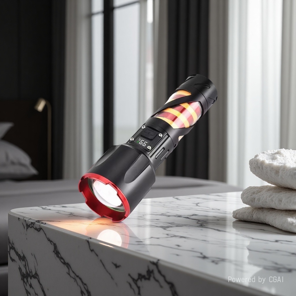 Outdoor handheld flashlight for hunting tigers, laser light, night lighting for driving pigs and hunting tigers, portable high-intensity flashlight, multi-functional details Picture
