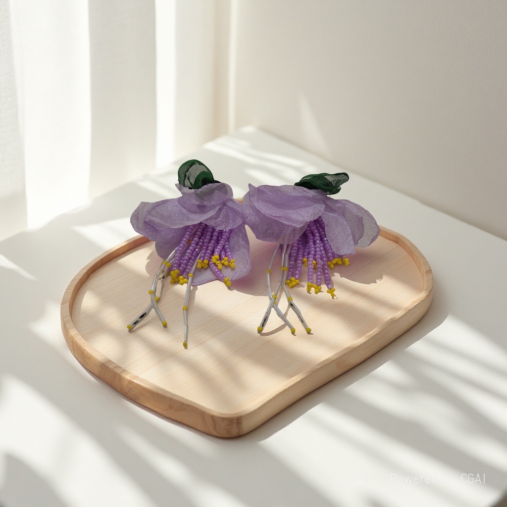 紫色花朵造型发饰发簪蝴蝶亚克力红色头饰女发夹发饰品配饰