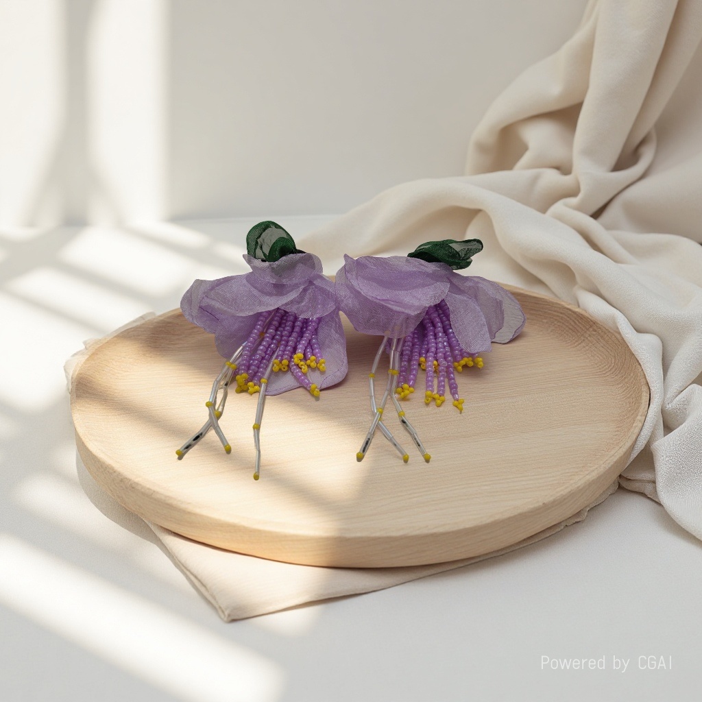 Purple flower-shaped hair accessories, hairpins, butterfly acrylic red headwear, women's hair clips, hair accessories details Picture