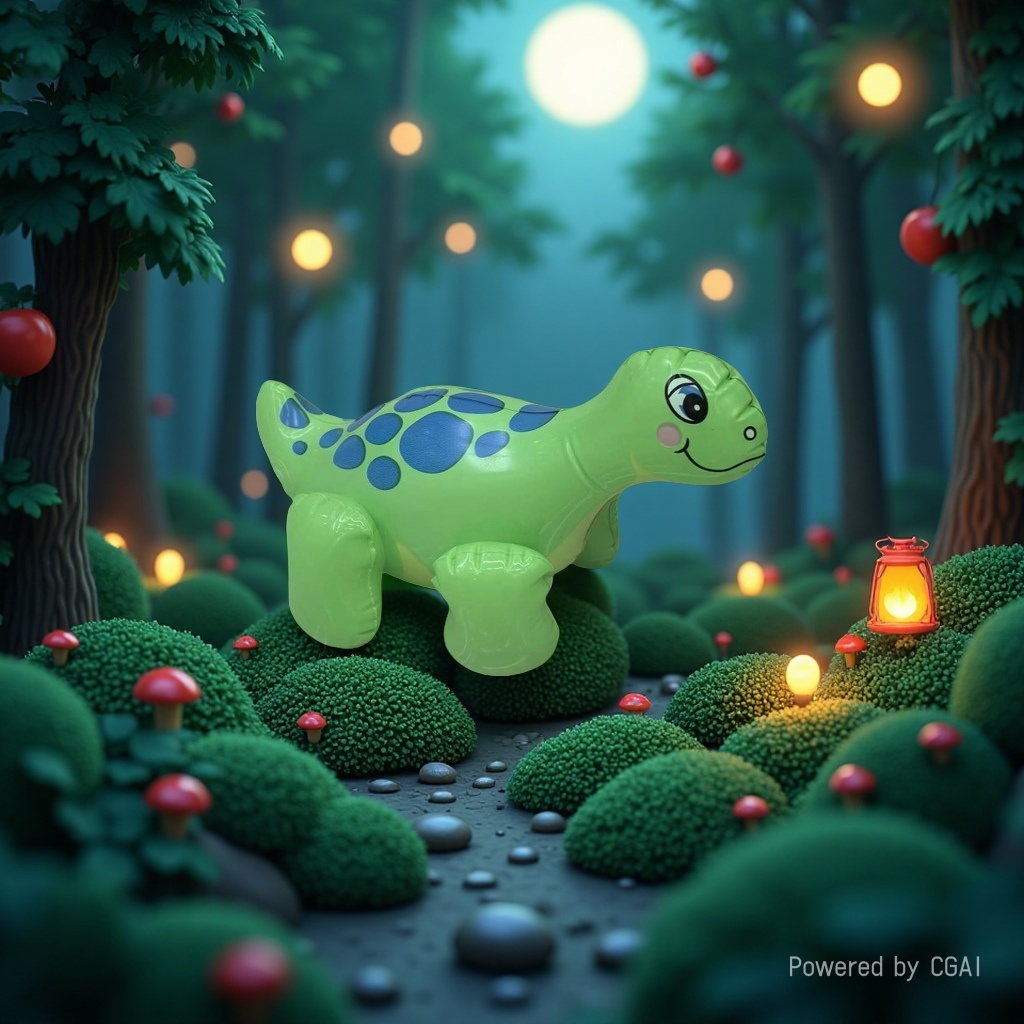 小巧型卡通可爱绿色恐龙充气玩具