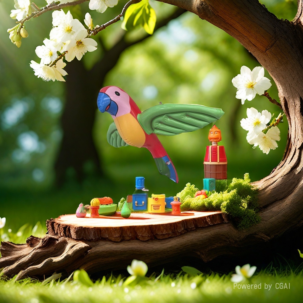 微笑展翅可爱鹦鹉充气玩具儿童婴儿产品图