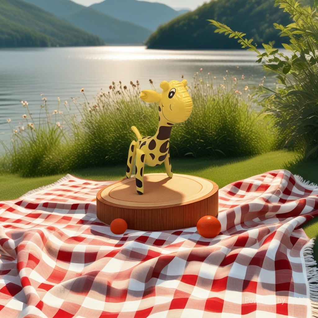 微笑大耳卡通长颈鹿充气玩具儿童