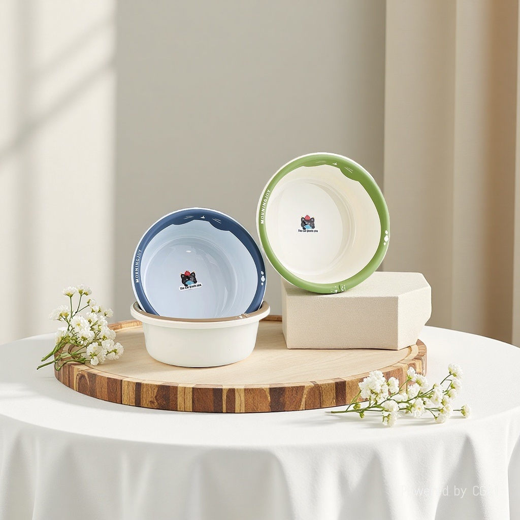 Household thickened plastic washbasins, multi-specification cartoon washbasin, high appearance level, color-blocking plastic basin, bathroom washbasin for washing faces and clothes, wholesale