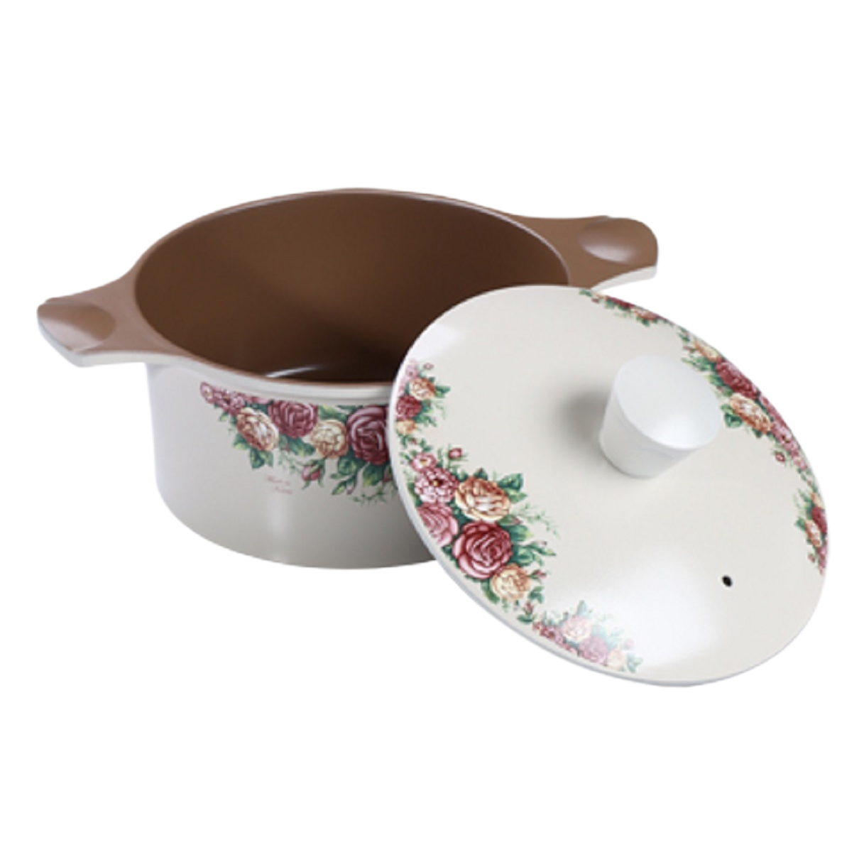 Kitchen Code: Original imported Korean flower-shaped double-handled soup pot, 20cm