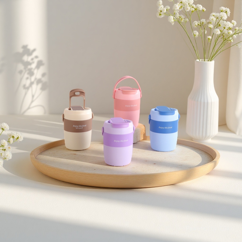 Customized color portable insulated cups for children, cute titanium alloy ice cup with a slanted span, insulated cups, and student portable insulated bottles