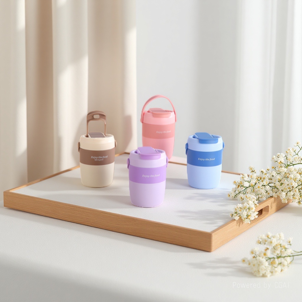 Customized color portable insulated cups for children, cute titanium alloy ice cup with a slanted span, insulated cups, and student portable insulated bottles details Picture