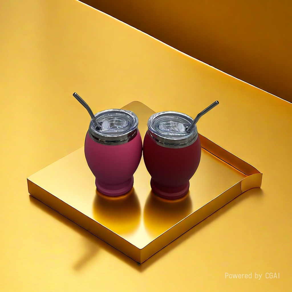Modern and simple two-color customized insulated cup, titanium cup, ice cup, children's slanted straw style, white and black, with marble countertop Application Scenario