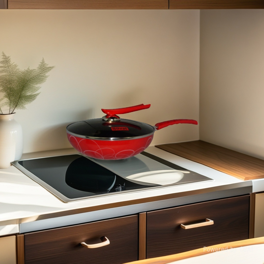 Kitchen Code: Korean imported kitchenware, glossy red natural ceramic non-stick wok, 30cm Application Scenario