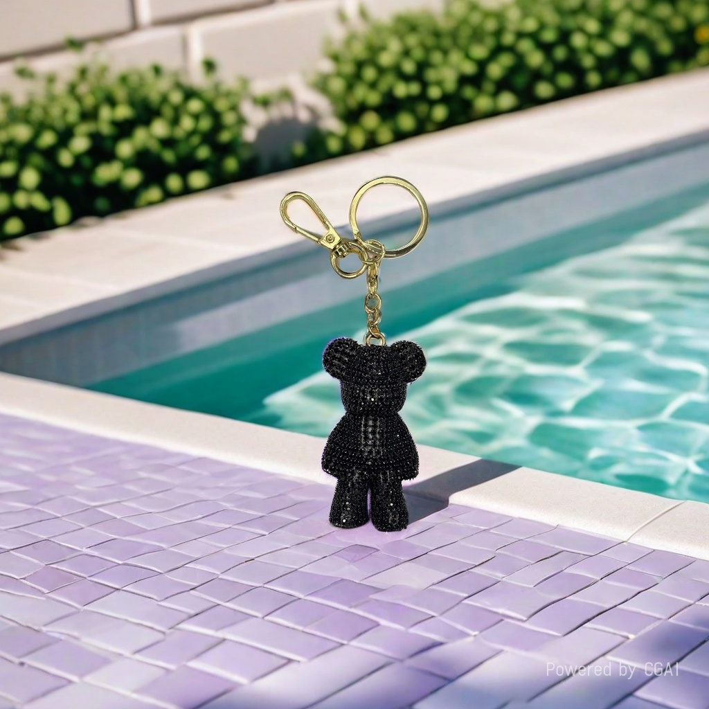 Star Man Black diamond-encruted teddy bear plush pendant, Zootopia kitty figurine pendant, cute accessory Application Scenario