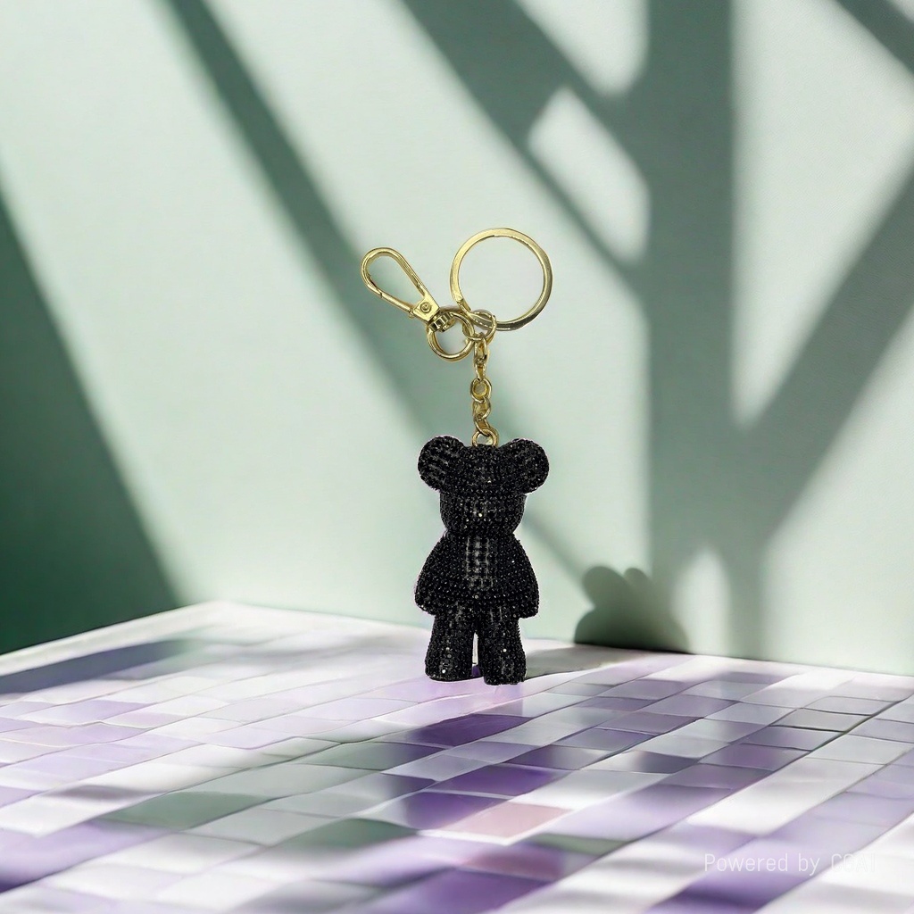 星星人黑色镶钻小熊毛绒挂件疯狂动物城kitty公仔挂件可爱饰品