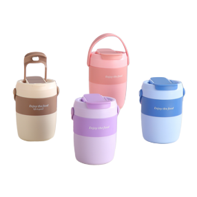 Customized color portable insulated cups for children, cute titanium alloy ice cup with a slanted span, insulated cups, and student portable insulated bottles Item Picture