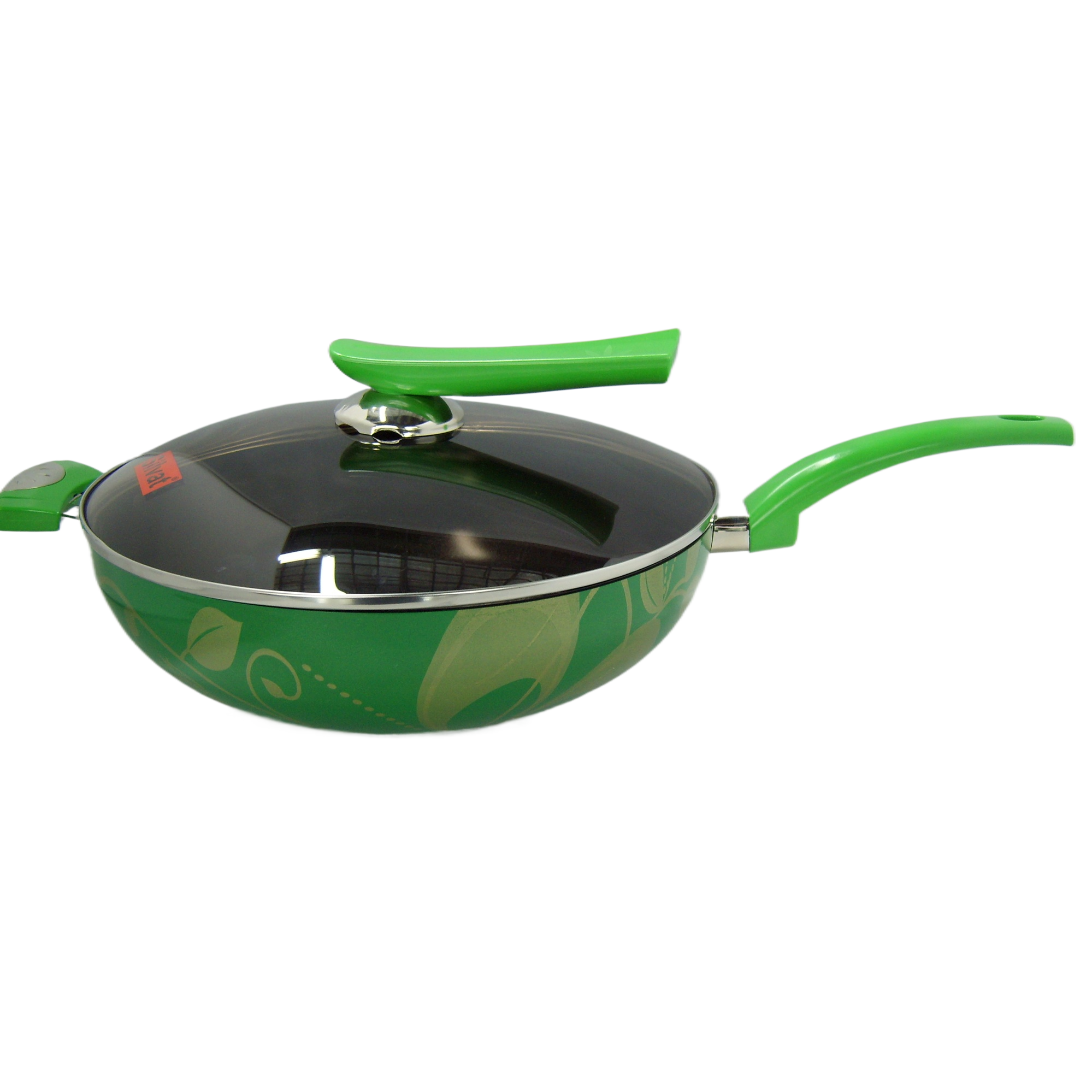 厨房密码 韩国原装进口 绿色 天然陶瓷不粘炒锅32cm