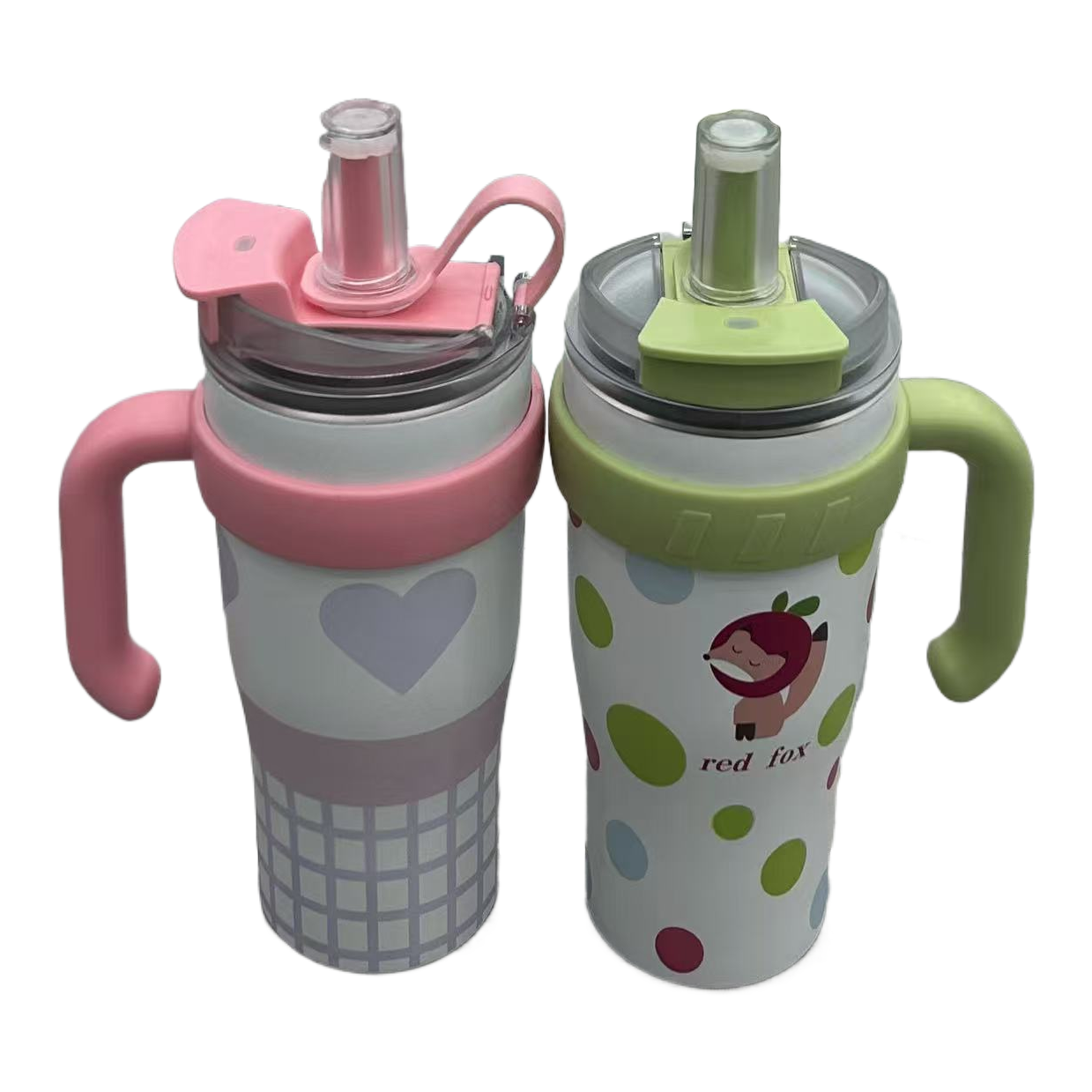 Stanley Ice King Straw Water Cup Children's Bamboo Joint style High appearance level Girls' portable two-zone water cup Durable high appearance level Girls' water cup Item Picture