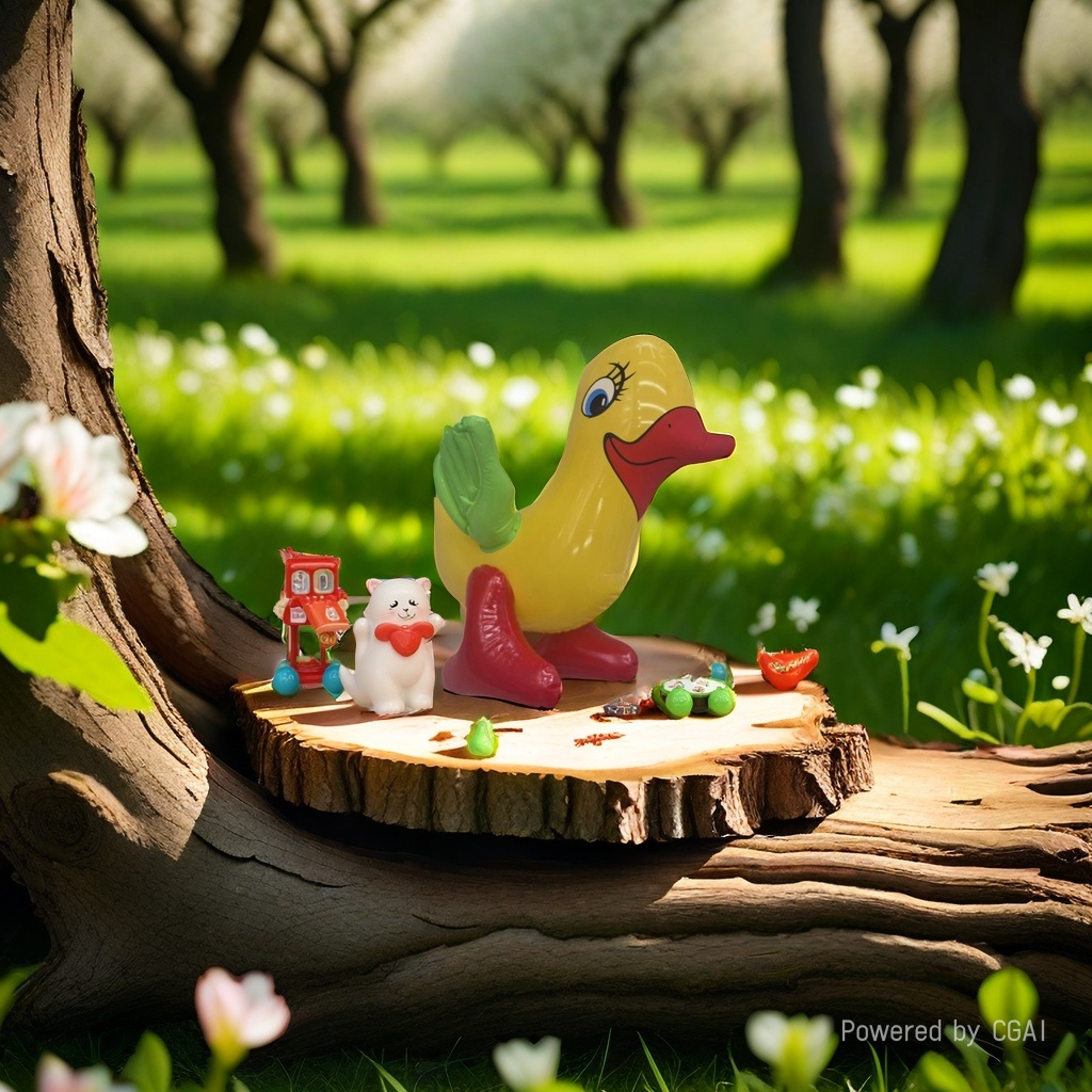 展翅红嘴小黄鸭充气玩具儿童玩乐产品图