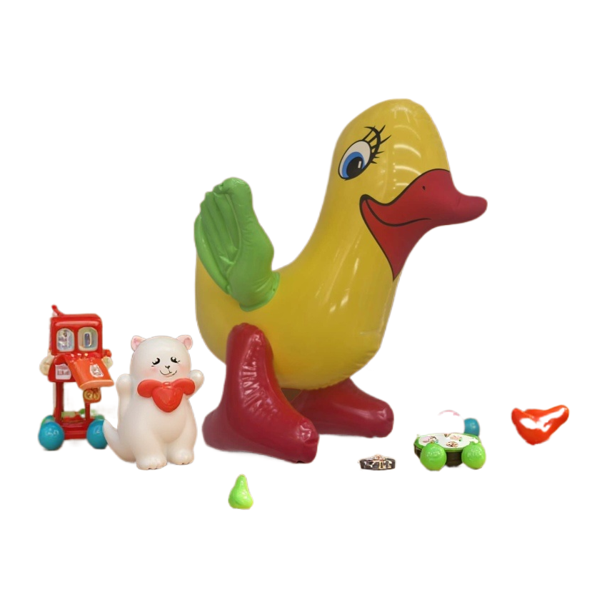 展翅红嘴小黄鸭充气玩具儿童玩乐白底实物图