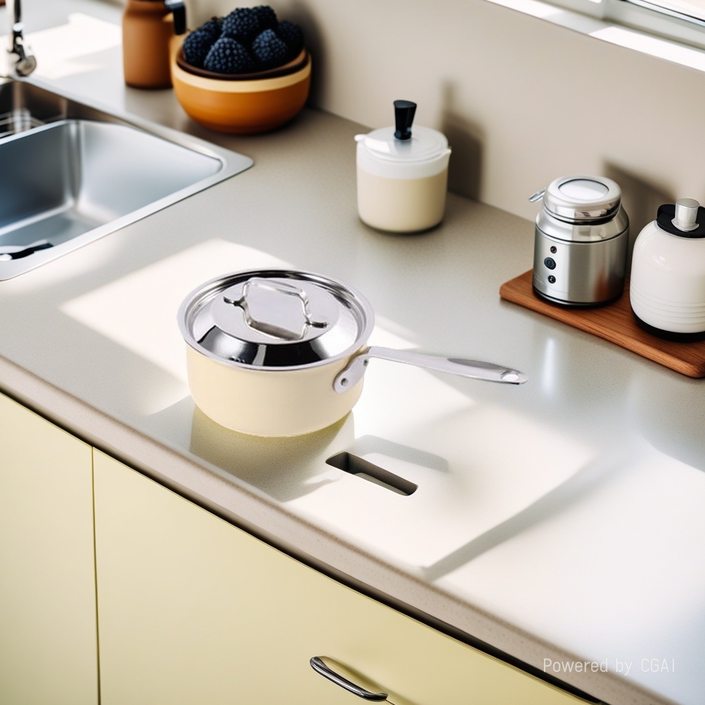 Cream-colored Korean-style double-ear instant noodle pot, stainless steel pot, stainless steel sleeve pot, enamel pot, multi-functional soup pot, household kitchenware Specification image