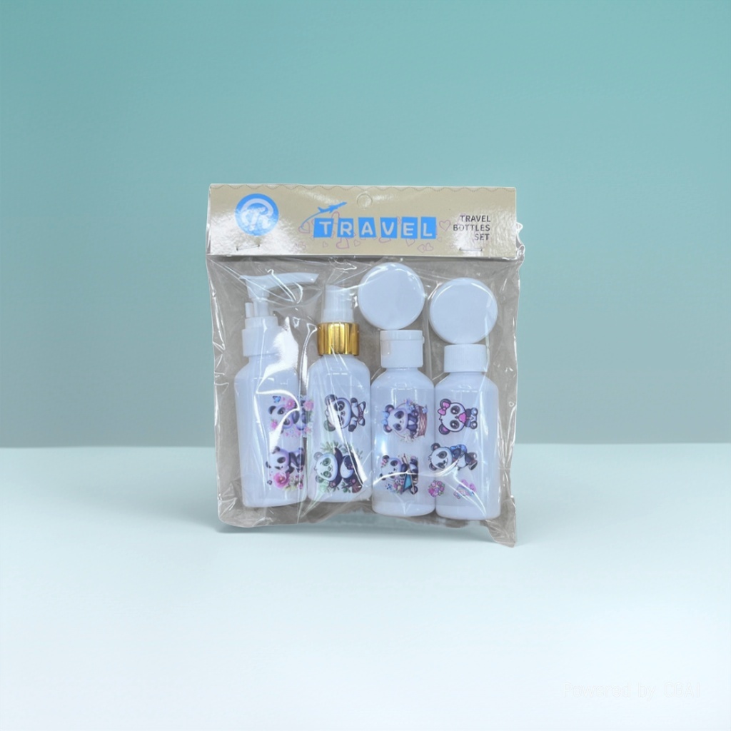 Cartoon portable portioning bottle set, travel and business trip skin care product sample bottle, press spray bottle combination, travel portioning bottle set, press portable cosmetics empty bottle, shampoo and body wash portioning bottle wholesale