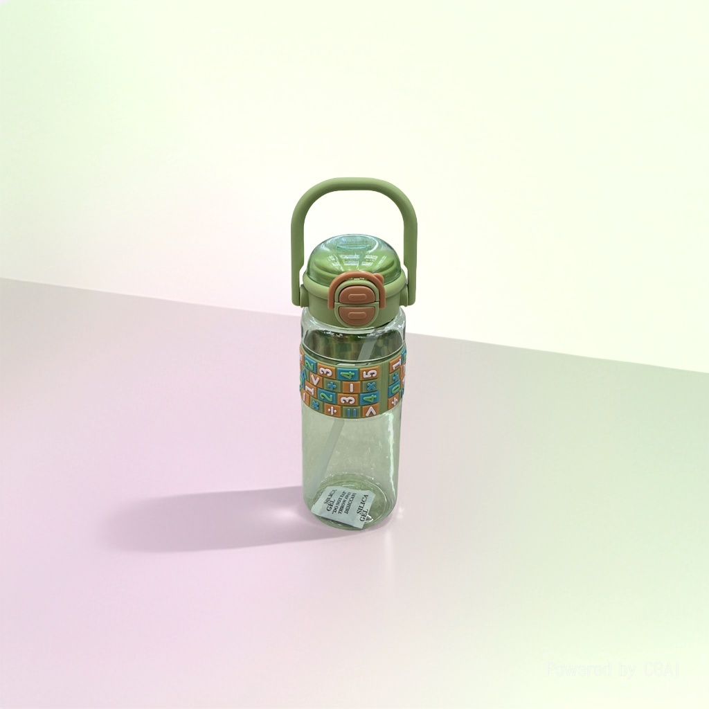 New cross-border multi-color cartoon water cup, double-drinking with handle, convenient, anti-drop, large-capacity sports outdoor water bottle Specification image