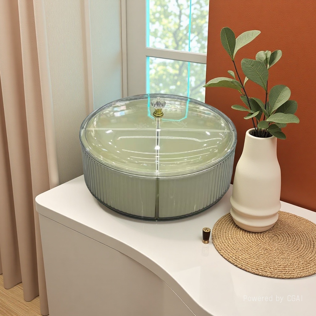 Large-capacity compartmented nut box, home living room light luxury style candy tray, sealed moisture-proof dried fruit tray, new compartmented dried fruit box, transparent dust-proof candy box, living room high appearance level nut storage tray wholesale