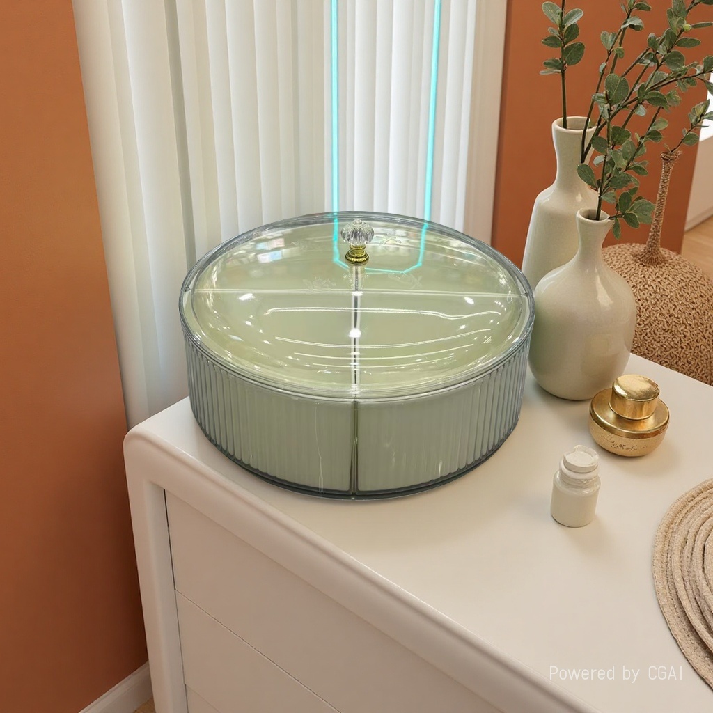 Large-capacity compartmented nut box, home living room light luxury style candy tray, sealed moisture-proof dried fruit tray, new compartmented dried fruit box, transparent dust-proof candy box, living room high appearance level nut storage tray wholesale details Picture