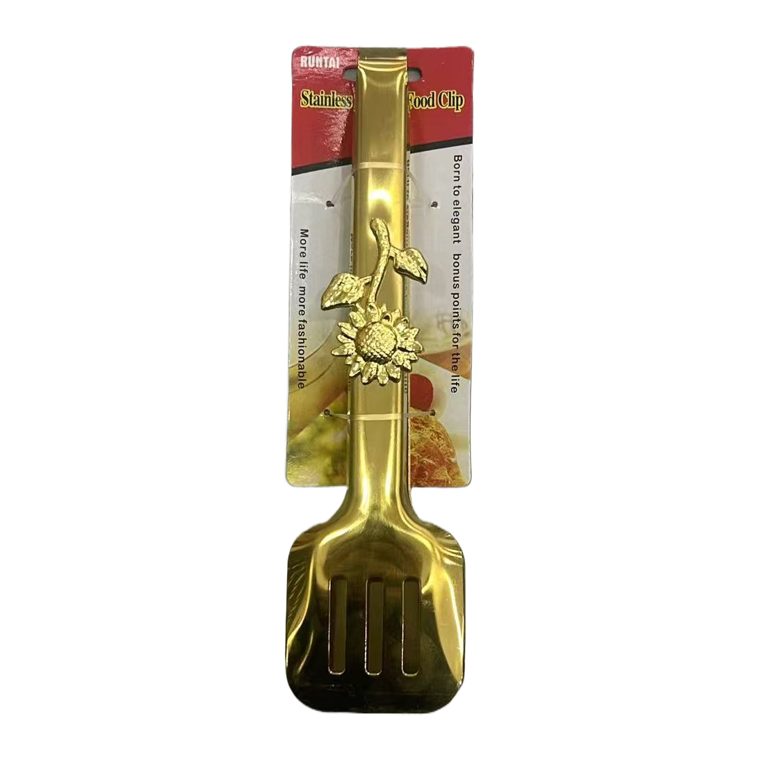Stainless steel silicone pasta tongs, multi-functional barbecue tongs, public tableware set, stainless steel serving spoons, food tongs, ice cube tongs, hotel buffet service tongs Item Picture