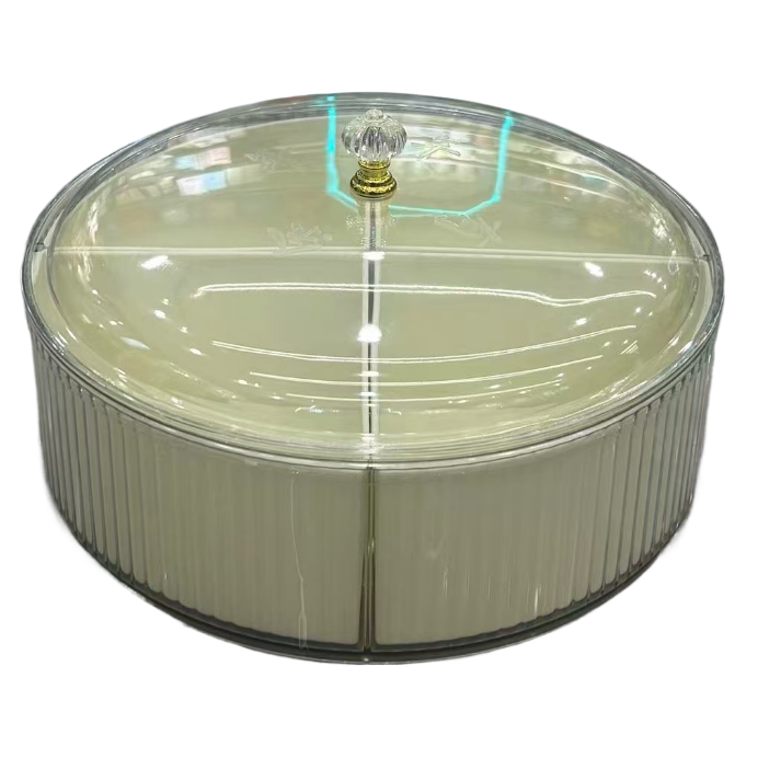 Large-capacity compartmented nut box, home living room light luxury style candy tray, sealed moisture-proof dried fruit tray, new compartmented dried fruit box, transparent dust-proof candy box, living room high appearance level nut storage tray wholesale Item Picture