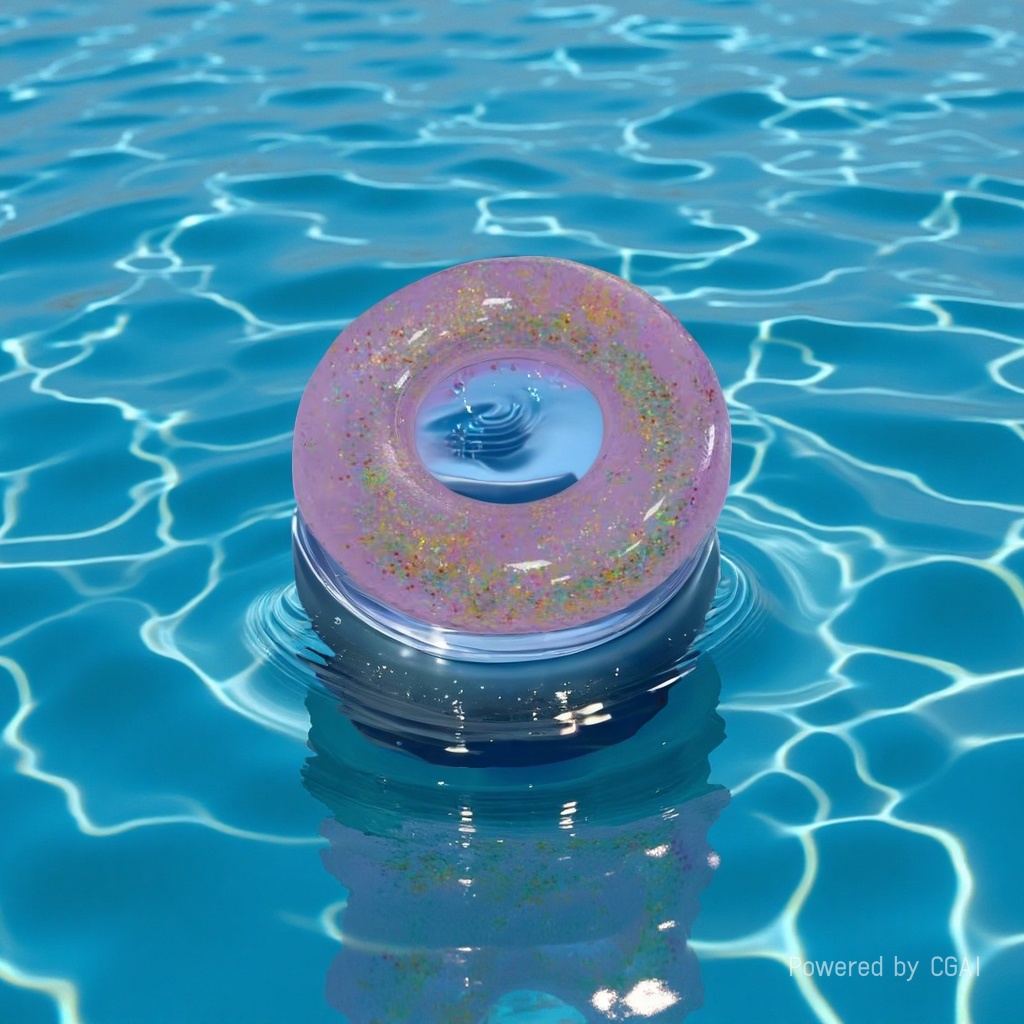 马卡龙色系列半透明亮片游泳圈水上娱乐