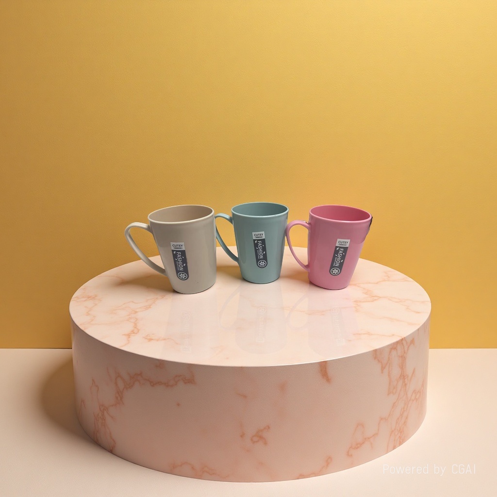 Wholesale of simple solid-color plastic drinking cups, household bathroom washbasin cups, and student dormitory mouthwash cups with handles Specification image