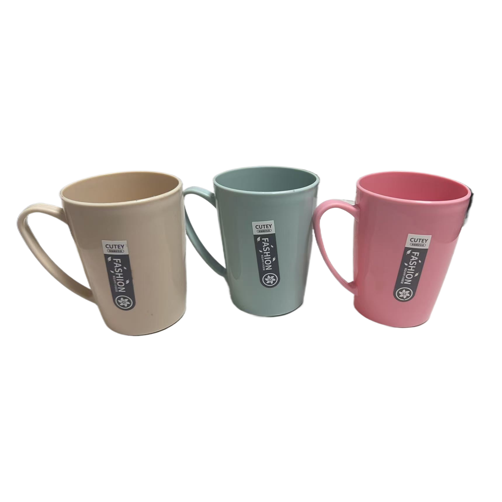 Wholesale of simple solid-color plastic drinking cups, household bathroom washbasin cups, and student dormitory mouthwash cups with handles Item Picture