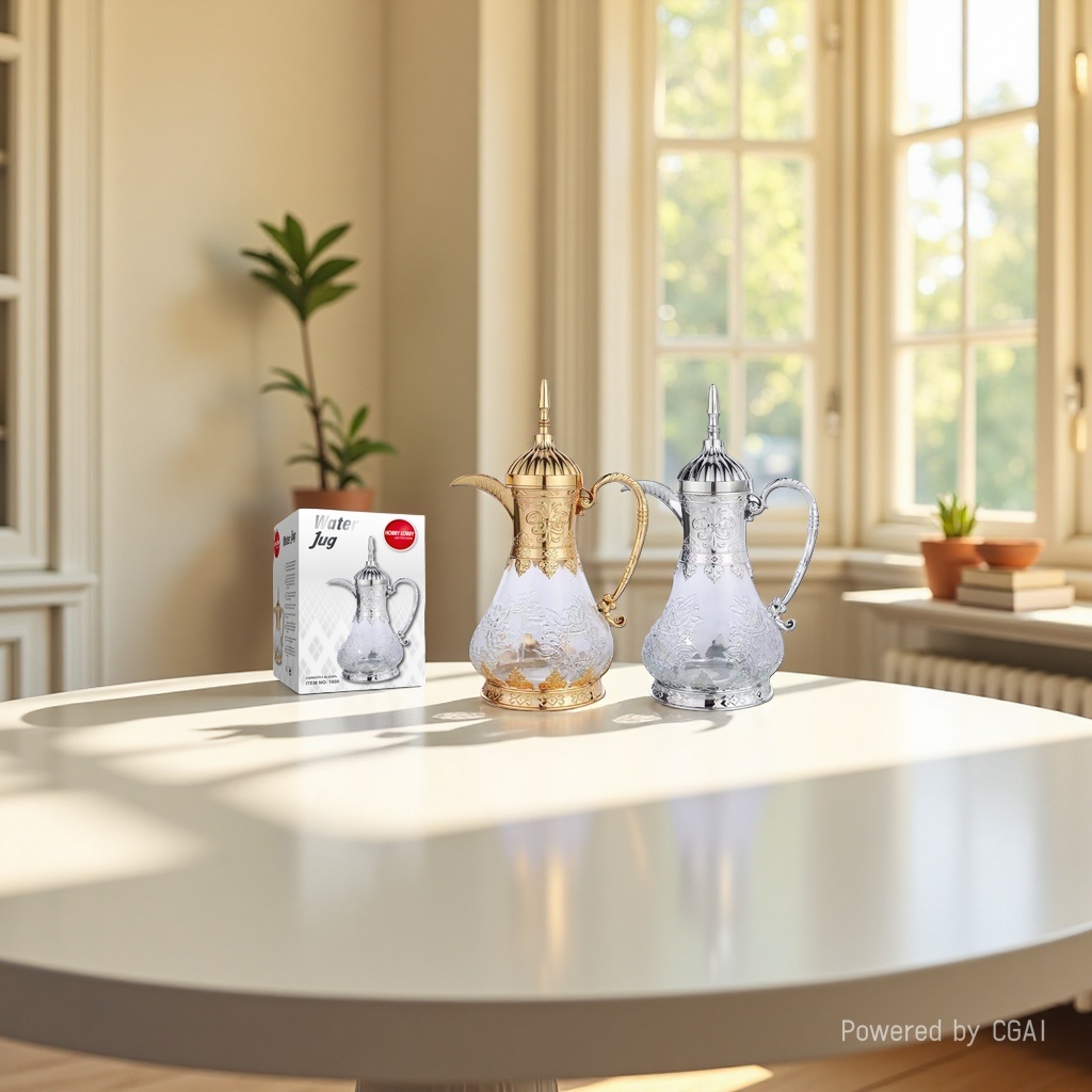 Carved glass cold water bottle 1.6L Hobby Lobby Metal Decorated household cold Water bottle wholesale details Picture