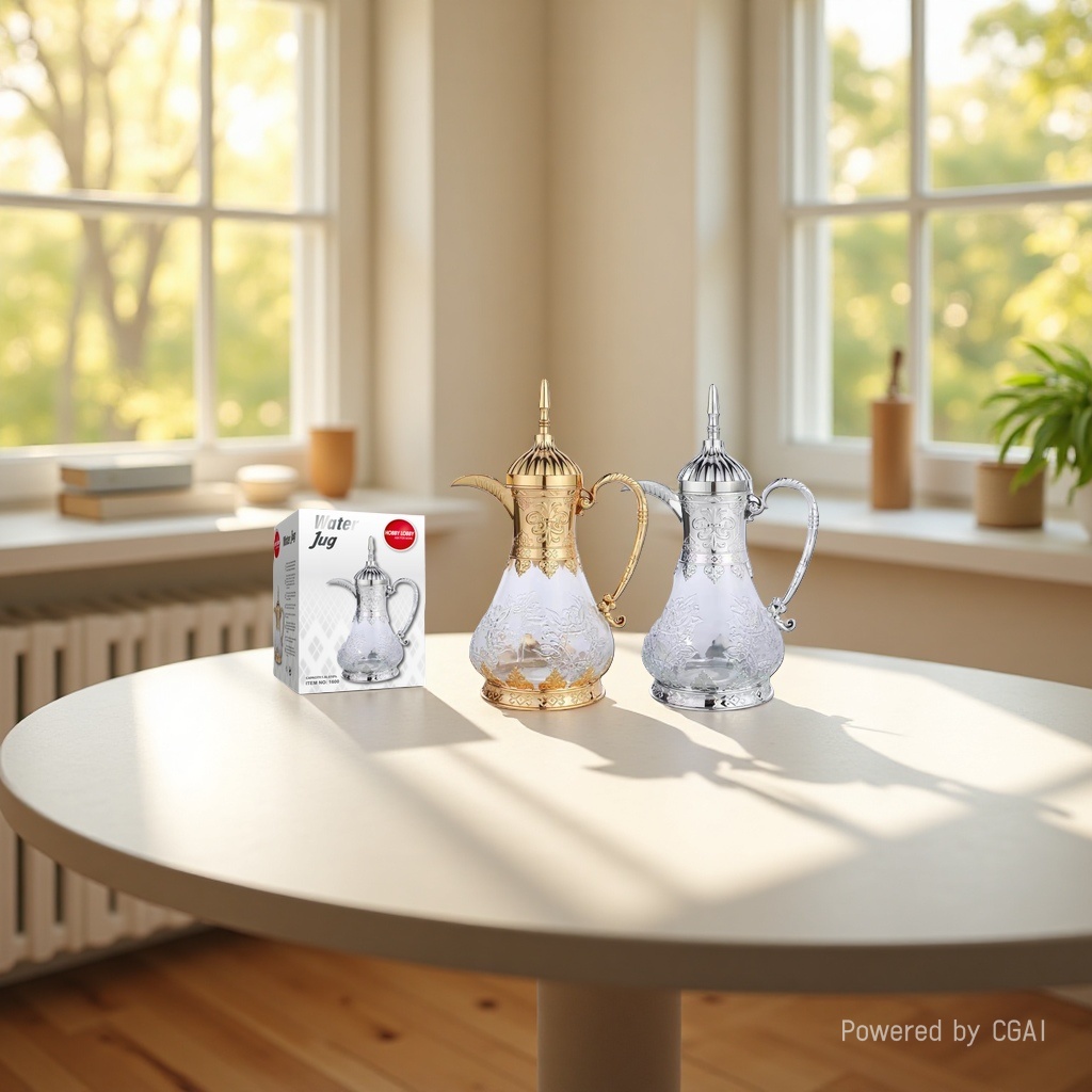 Carved glass cold water bottle 1.6L Hobby Lobby Metal Decorated household cold Water bottle wholesale