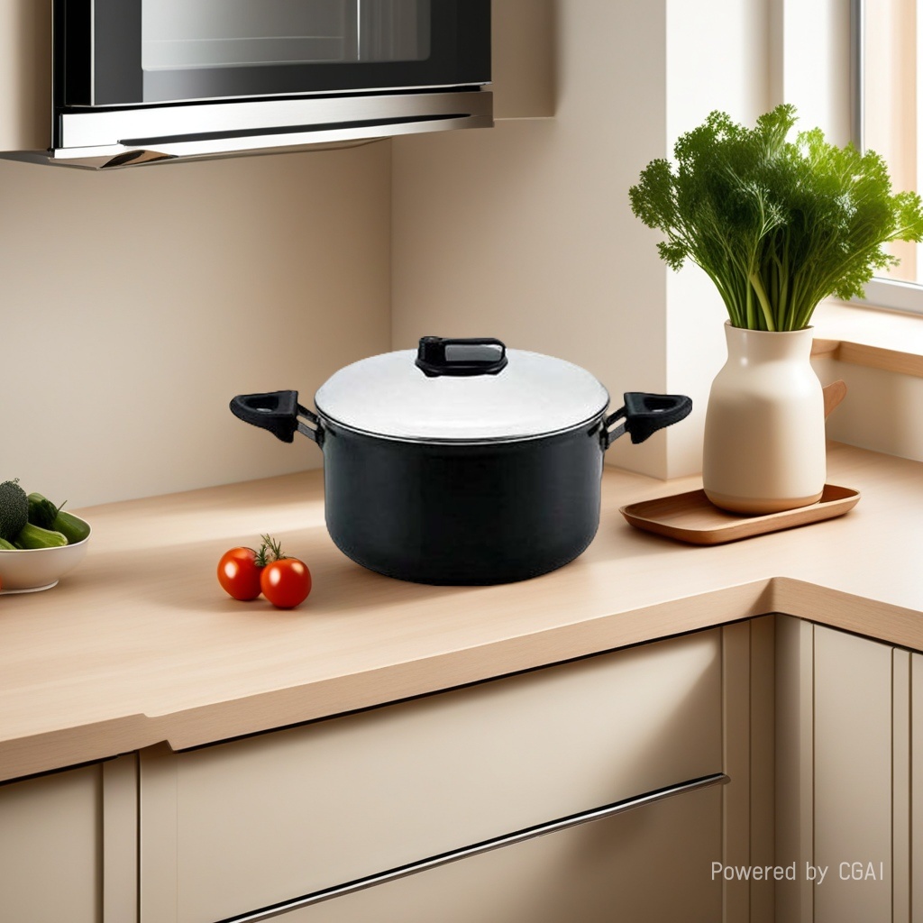 Olla caliente juego de acero inoxidable negro olla cubo de acero inoxidable olla de esmalte tapa de vidrio olla niveladora de nieve juego de utensilios de cocina multifunción details Picture