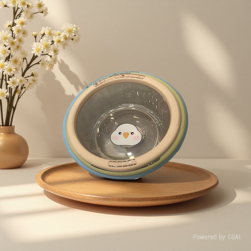 Cute and fun penguin transparent basin, household baby washbasin, thickened plastic basin wholesale details Picture