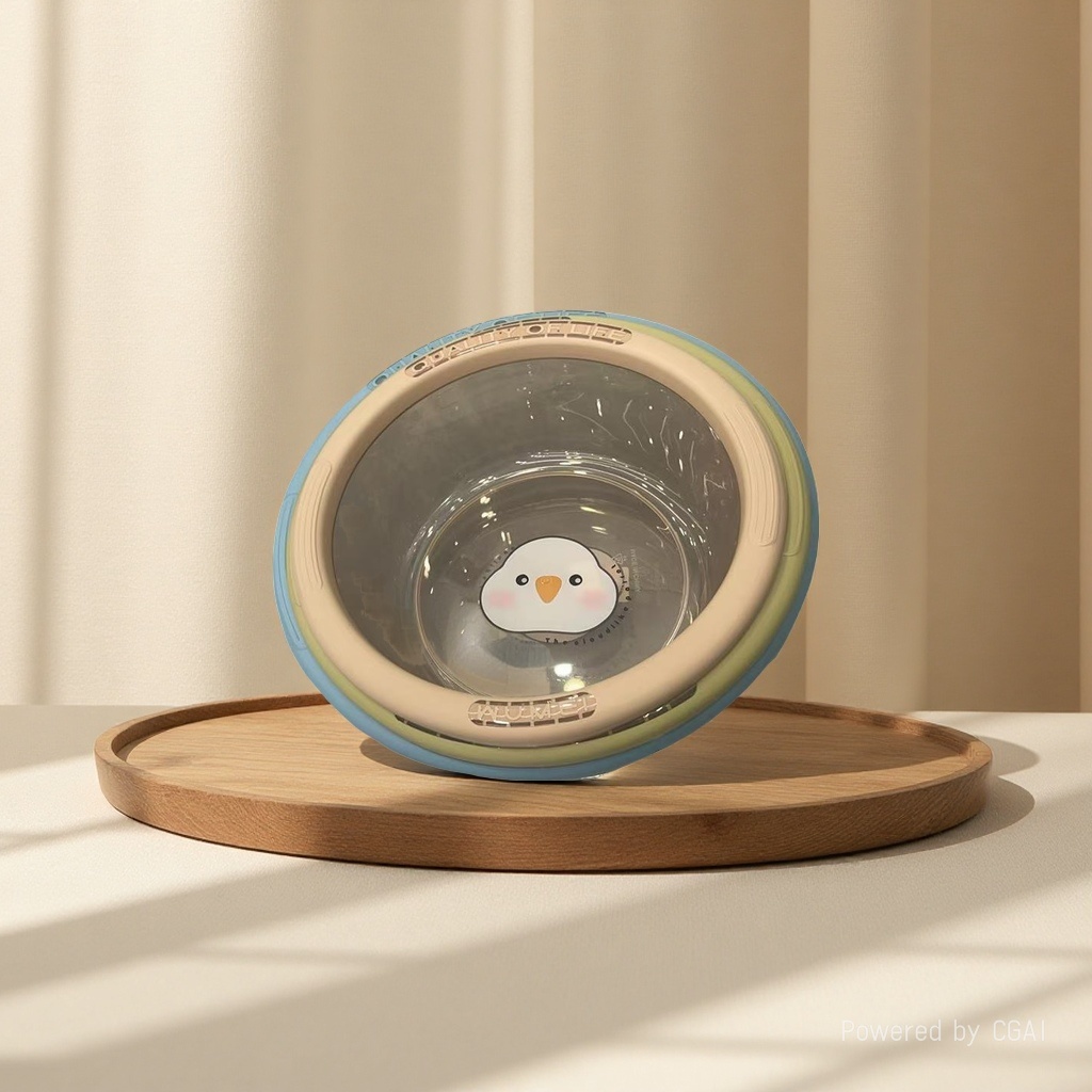 Cute and fun penguin transparent basin, household baby washbasin, thickened plastic basin wholesale