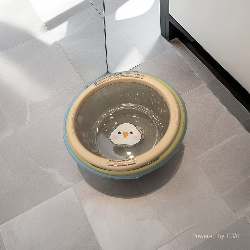 Cute and fun penguin transparent basin, household baby washbasin, thickened plastic basin wholesale Specification image