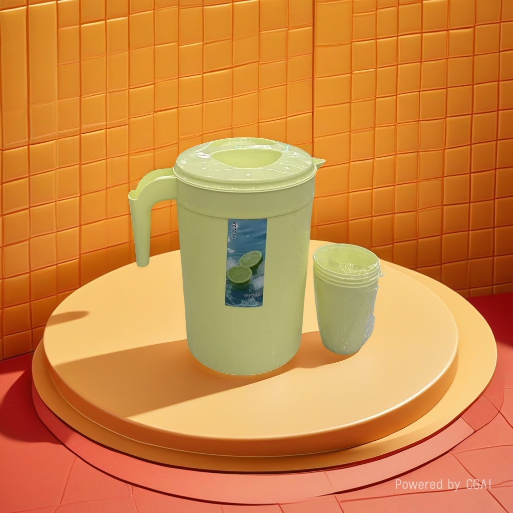 Plastic cold water bottle, large capacity, household tea brewing bucket, measuring pot, milk tea shop cold water bottle with scale, commercial Specification image