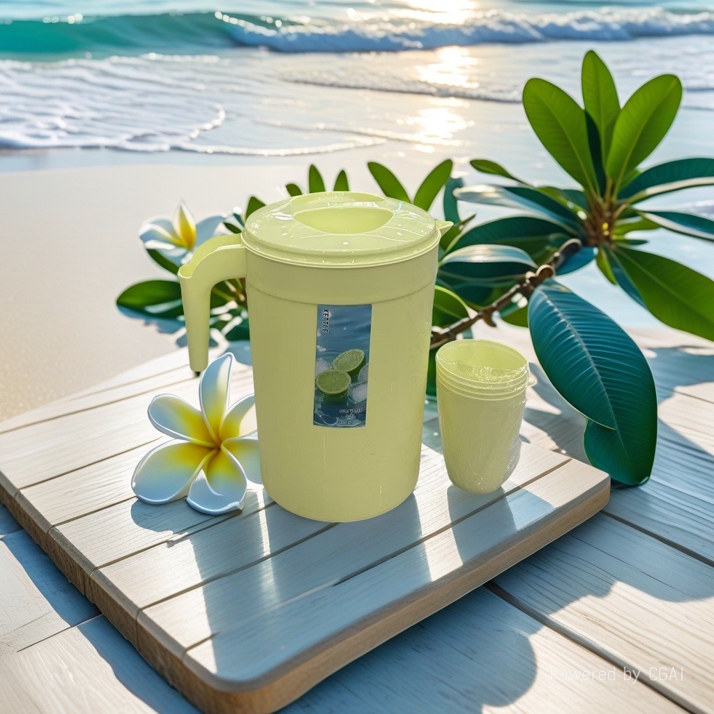 Plastic cold water bottle, large capacity, household tea brewing bucket, measuring pot, milk tea shop cold water bottle with scale, commercial