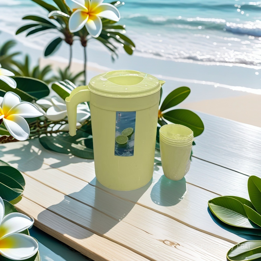 Plastic cold water bottle, large capacity, household tea brewing bucket, measuring pot, milk tea shop cold water bottle with scale, commercial Application Scenario