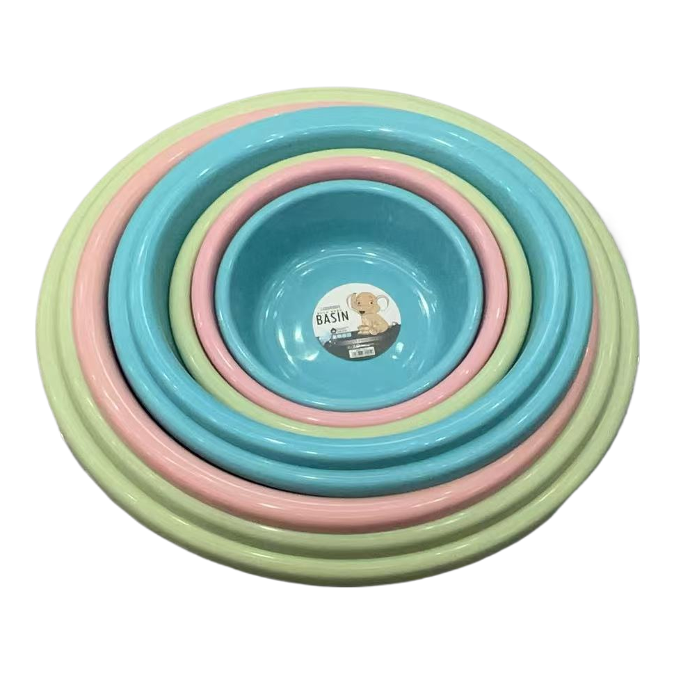 Wholesale of colorful thickened plastic basin sets for household multi-sized washbasins for washing faces and vegetables Item Picture