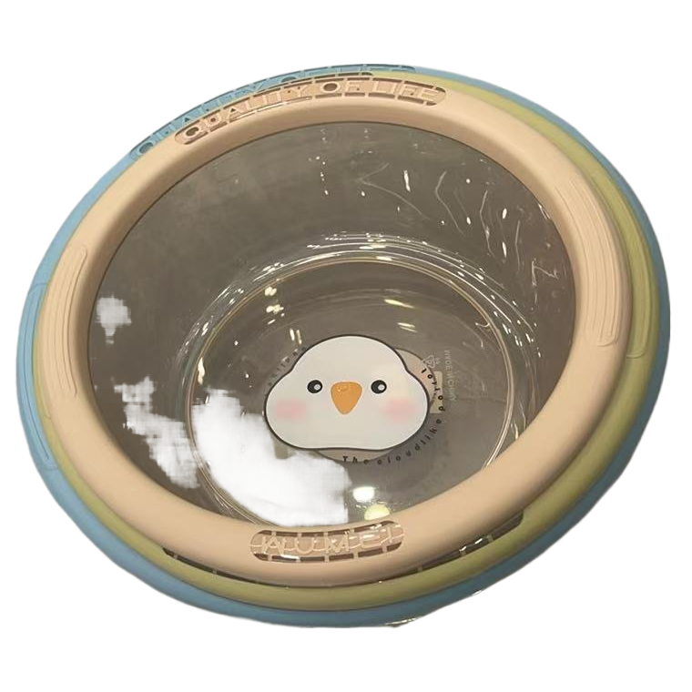 Cute and fun penguin transparent basin, household baby washbasin, thickened plastic basin wholesale Item Picture