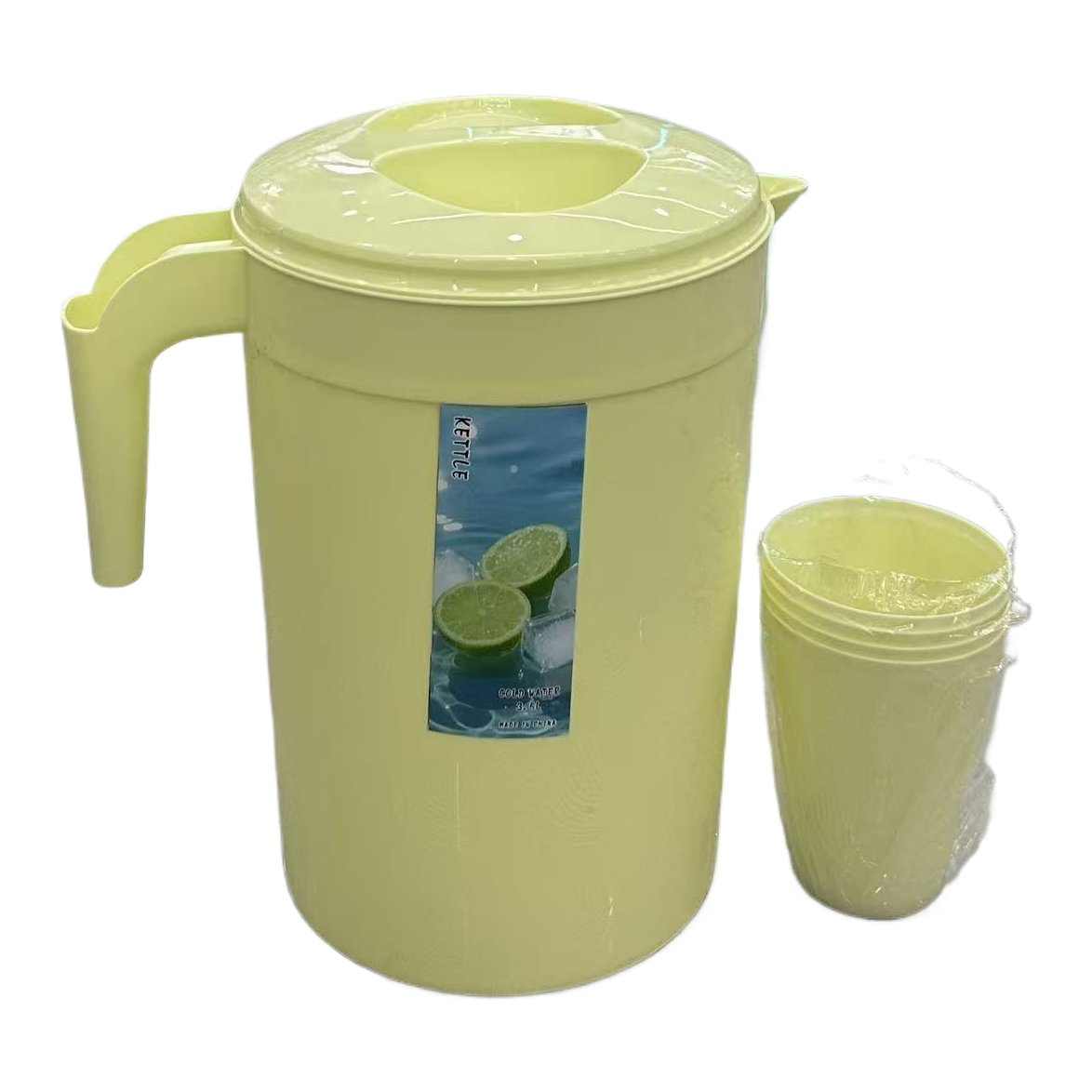Plastic cold water bottle, large capacity, household tea brewing bucket, measuring pot, milk tea shop cold water bottle with scale, commercial Item Picture