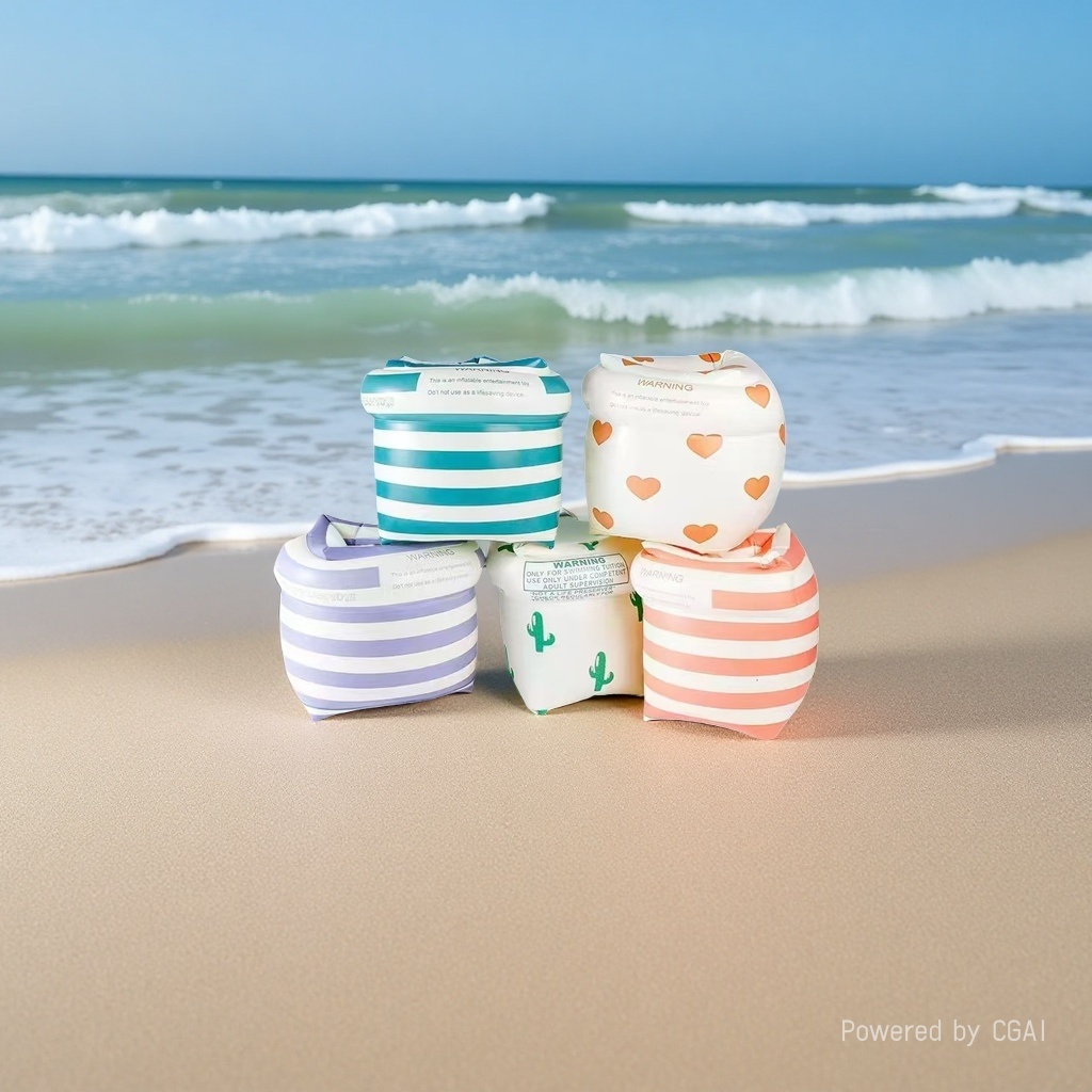 新款条纹花型图案成人水袖夏季水上