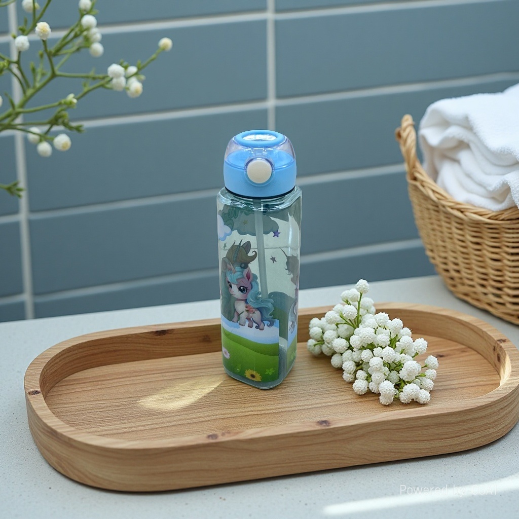 My Little Pony children's transparent plastic straw space cup, men's and women's lifting rope, high appearance level, ins large-capacity portable water cup