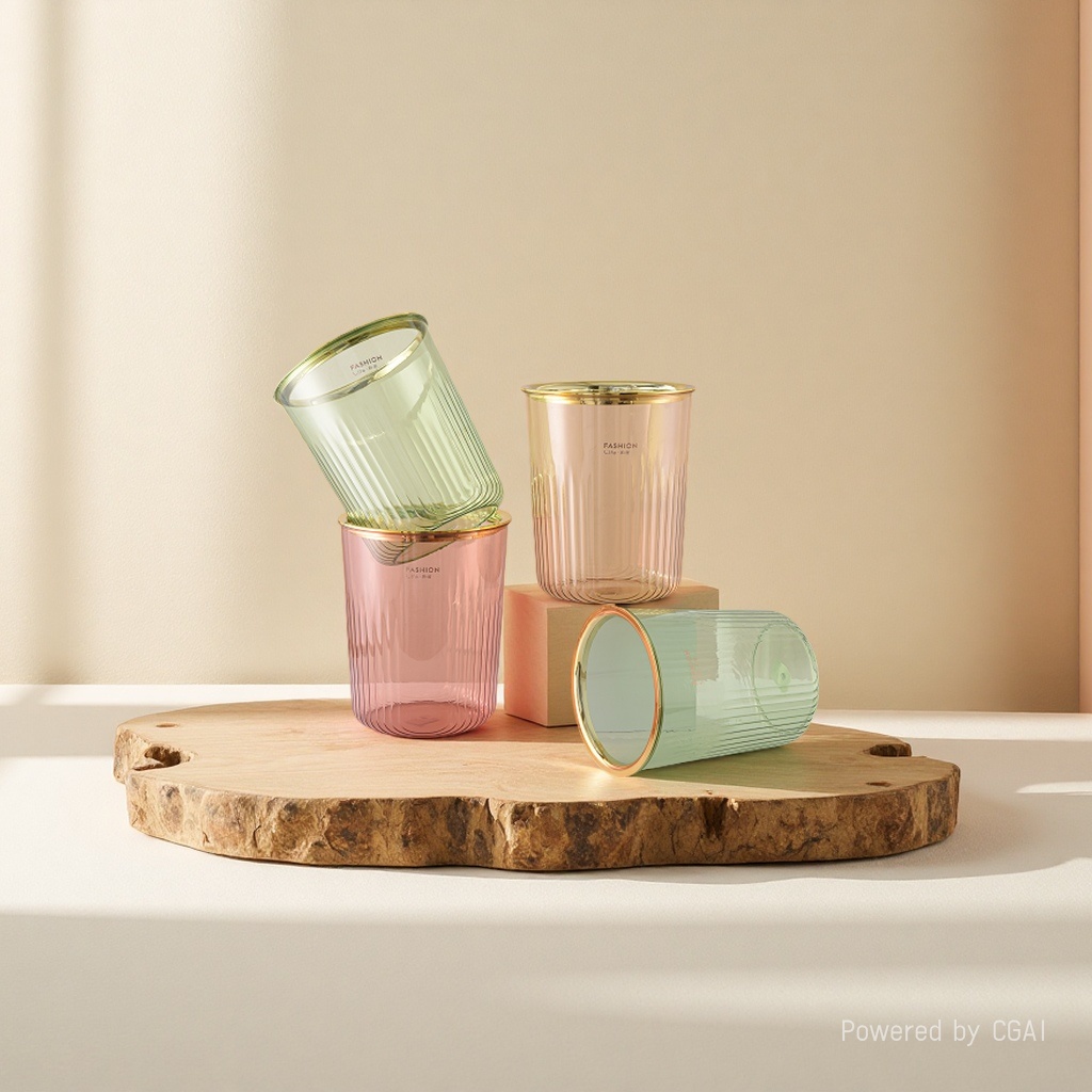 Light luxury golden-edge vertical pattern trash can, high appearance level for home living room and bedroom, large-capacity wastebasket, bathroom and kitchen, uncovered plastic trash can wholesale