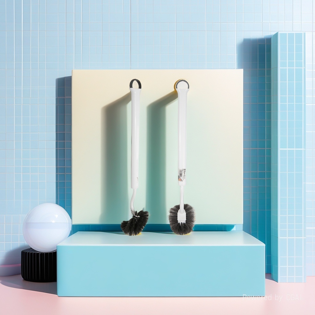 Round-head sanitary brush, household bathroom cleaning without dead corners, wall-mounted toilet brush without holes, squat cleaning brush, toilet brush for dead corner cleaning, wholesale toilet brush details Picture