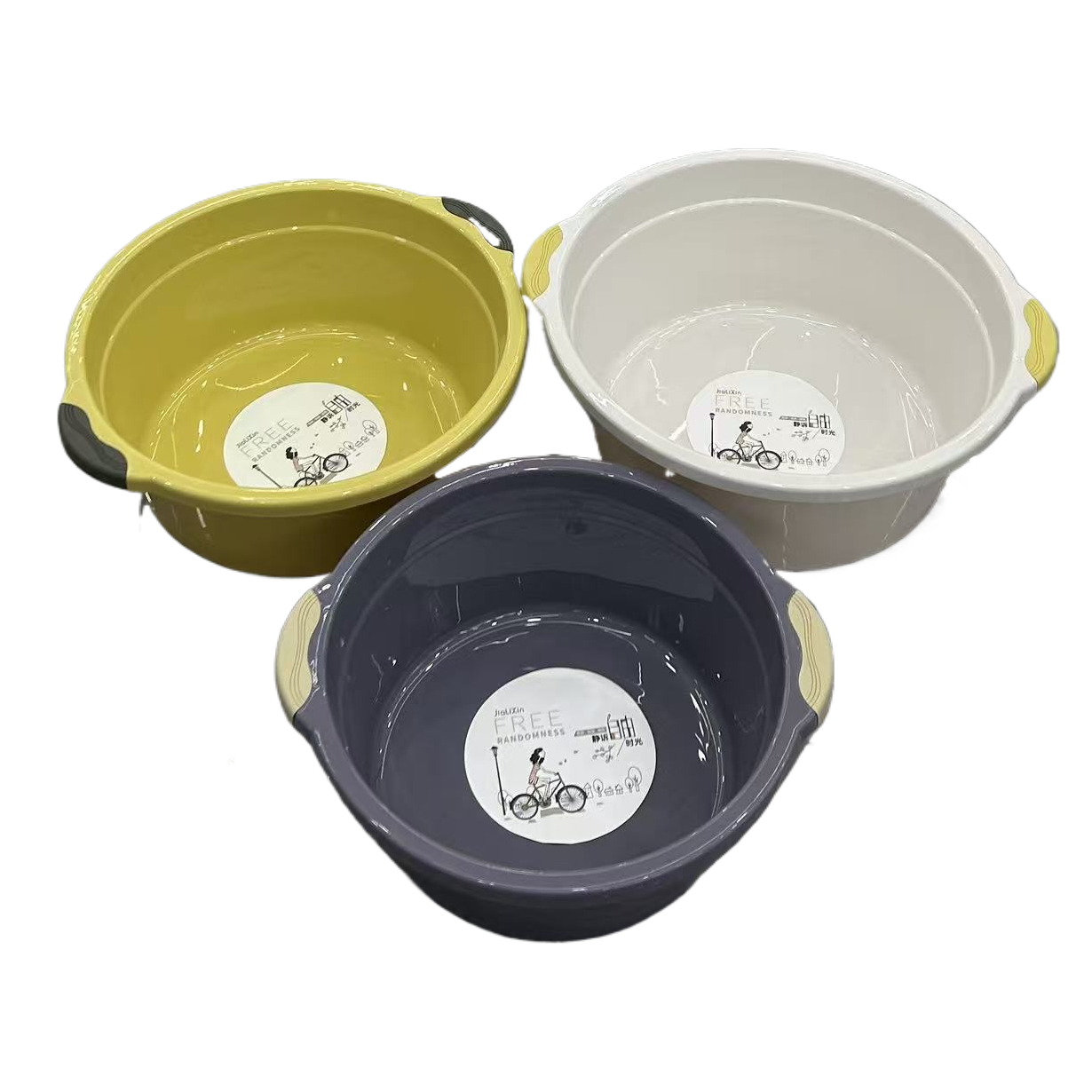 Household plastic washbasins are deepened and thickened, shock-resistant, simple for dormitories, students, babies, adults, large washbasins for washing faces and vegetables, solid color ear-listening basins, washbasins, foot basins, and plastic basins wholesale Specification image