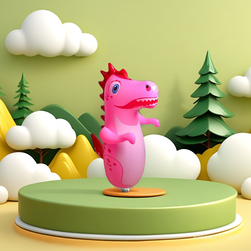 绿粉黄三色可选恐龙不倒翁儿童玩具