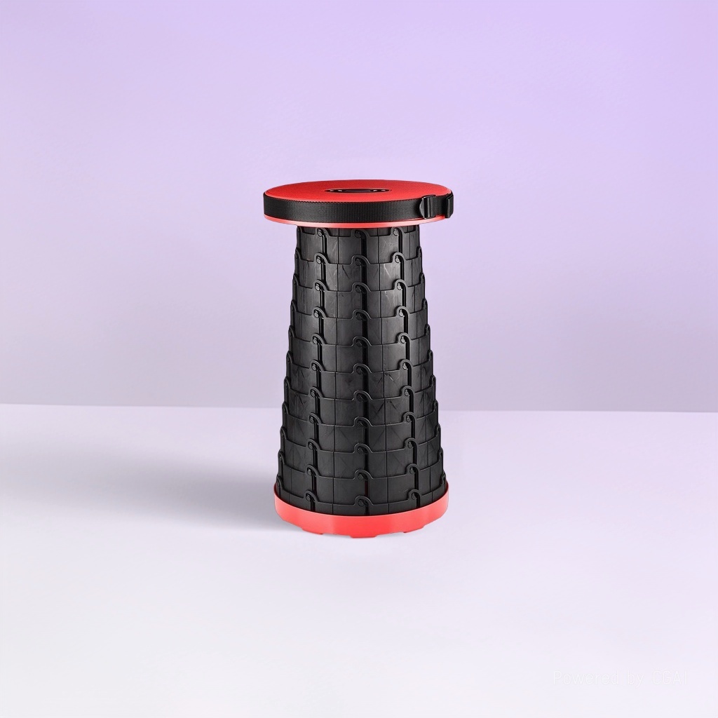 Mazadeng black woven texture foldable bamboo stool, moon chair, bench, cylindrical multi-functional portable leisure stool, foldable stool, black rainbow foldable stool wholesale details Picture