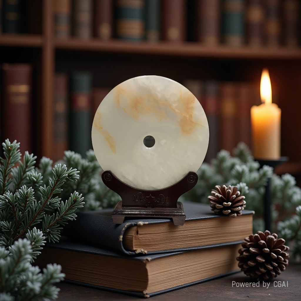【 Ya Jin Pei 】 30 cm diameter Peace Pendant handicraft Jade Unreported plaque Retro style jewelry gift collection Specification image