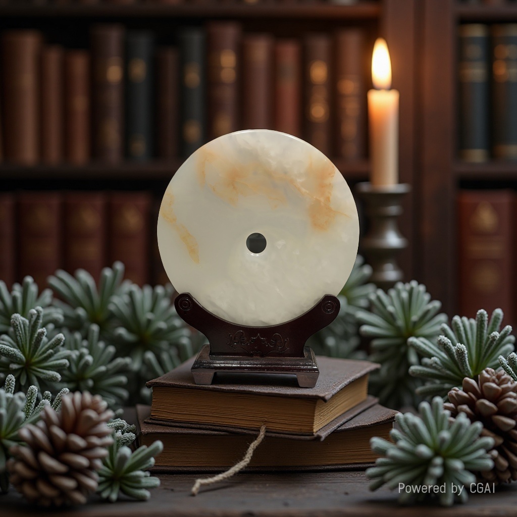 【 Ya Jin Pei 】 30 cm diameter Peace Pendant handicraft Jade Unreported plaque Retro style jewelry gift collection details Picture